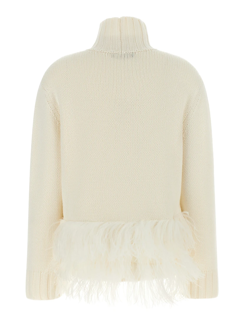 White Virgin Wool Cardigan