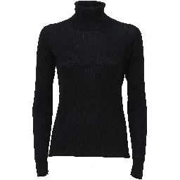 High Neck L/S Rib Pullover