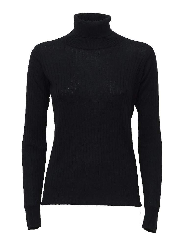 High Neck L/S Rib Pullover