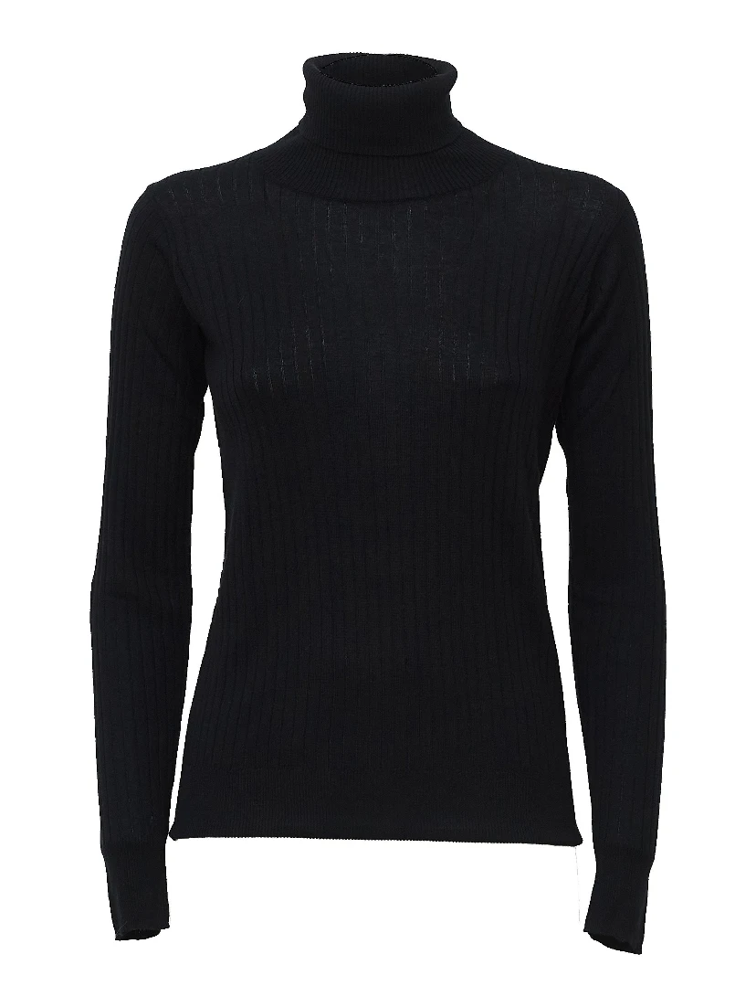 High Neck L/S Rib Pullover