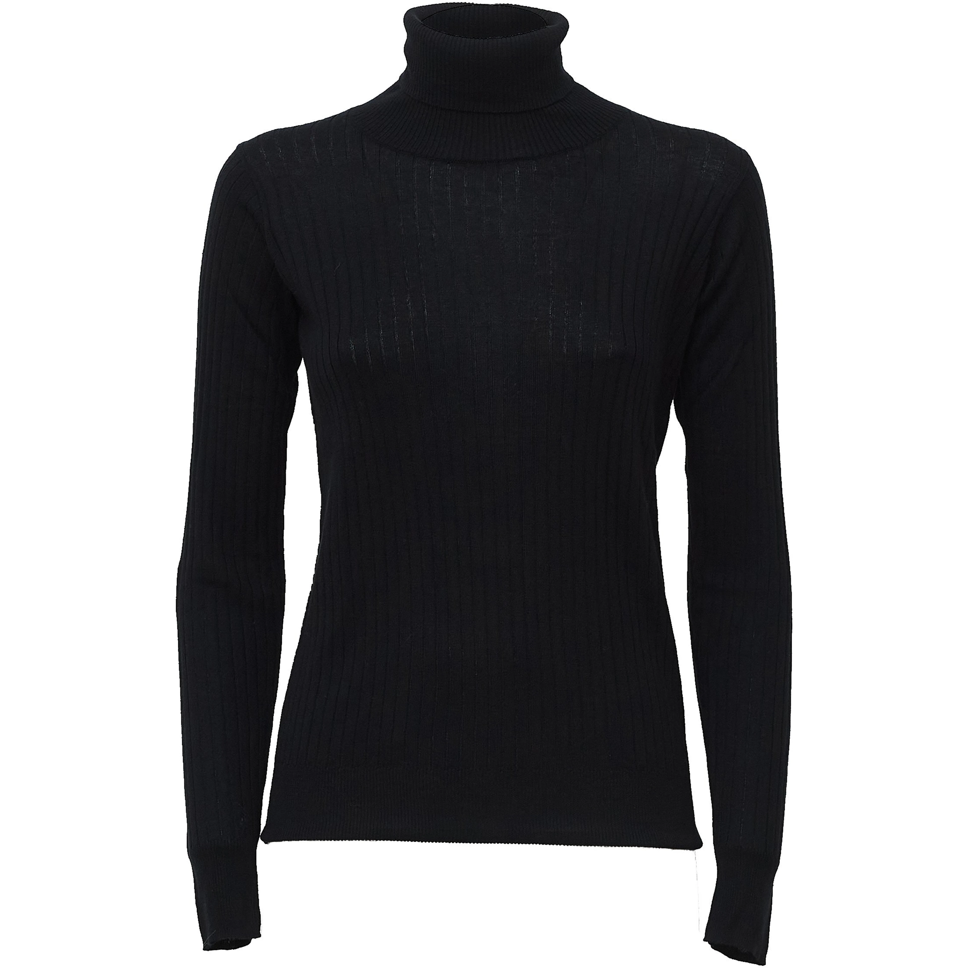 High Neck L/S Rib Pullover