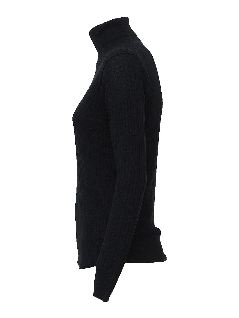 High Neck L/S Rib Pullover