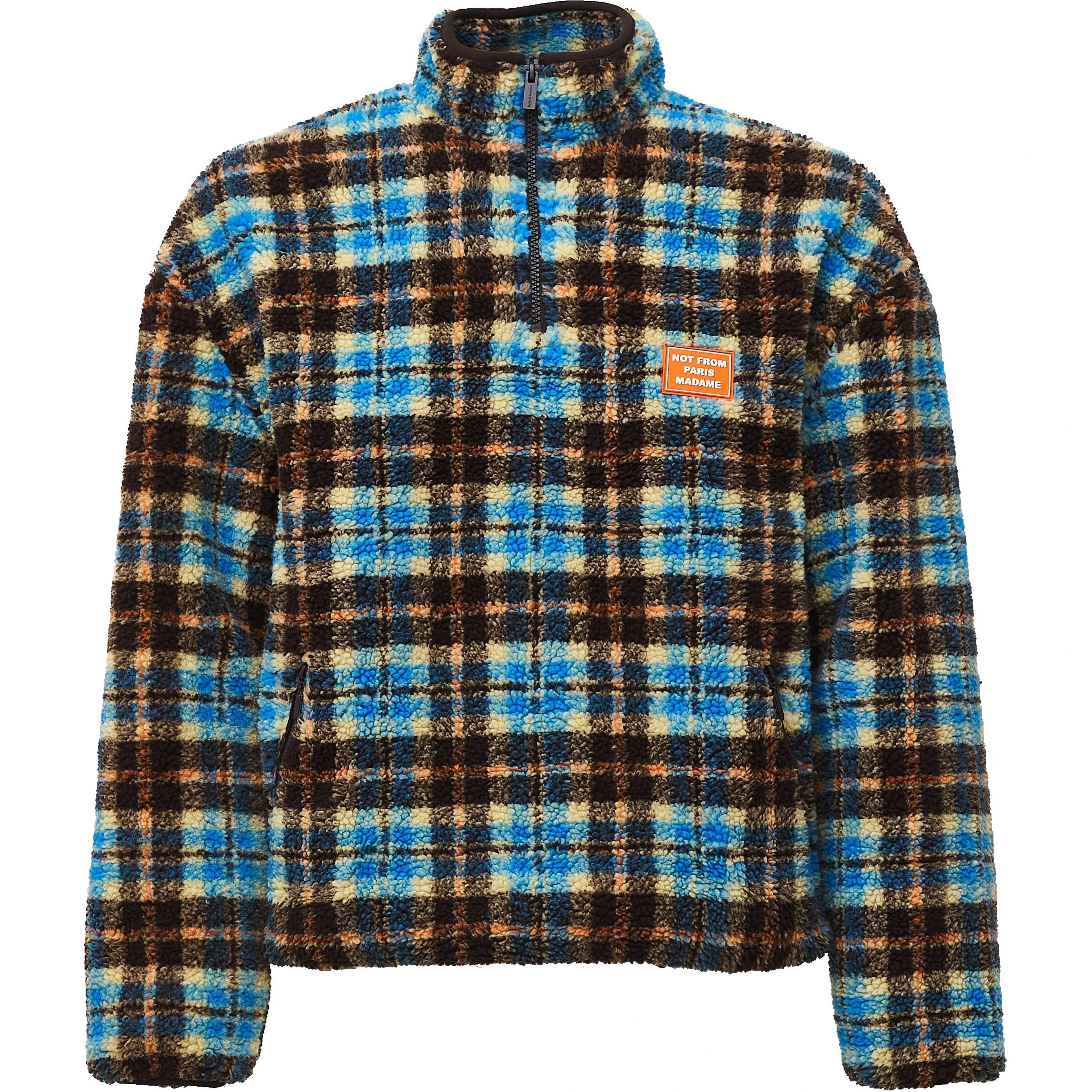 Checked Sherpa Half Zipped Jacket