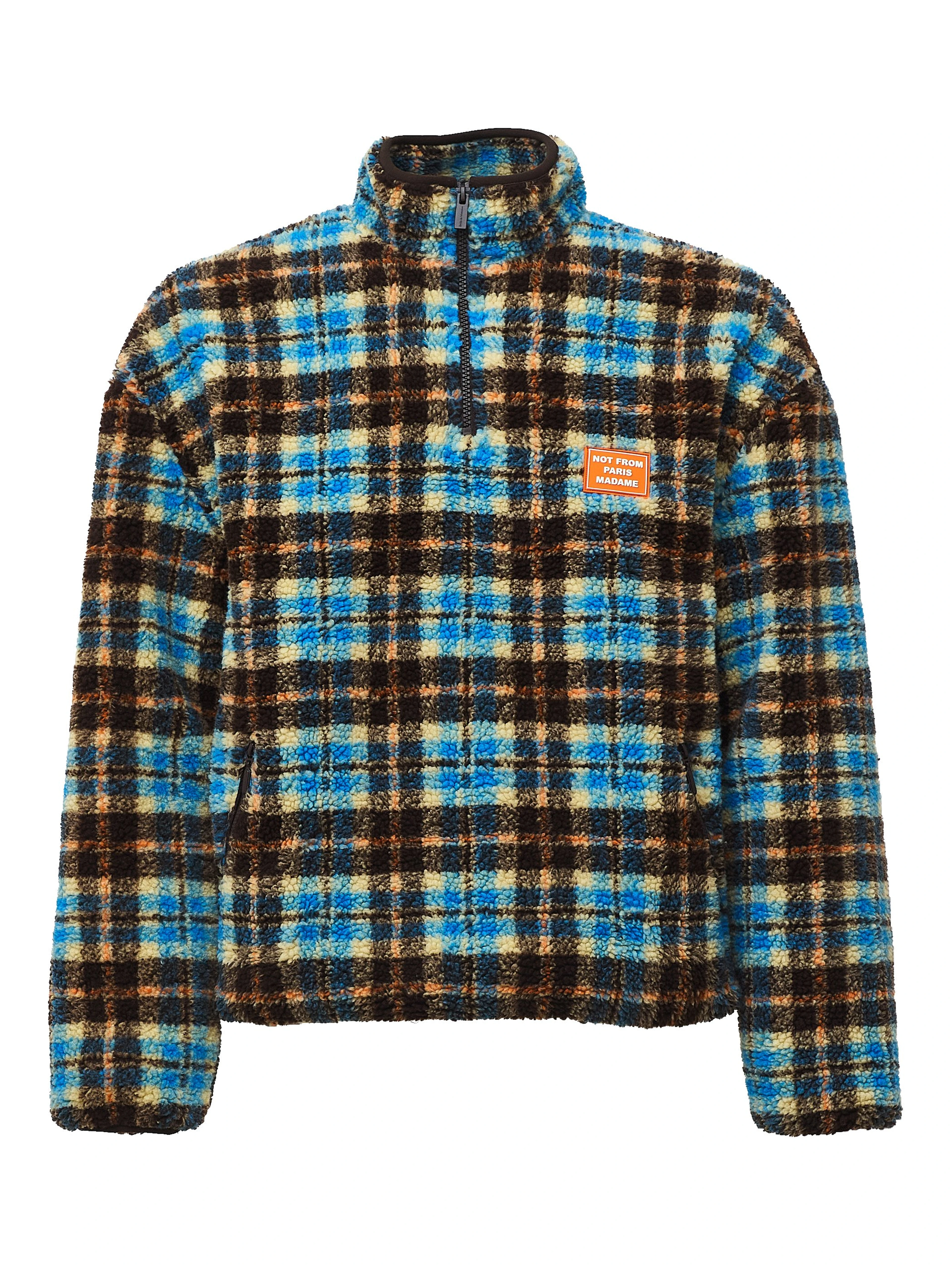 Checked Sherpa Half Zipped Jacket