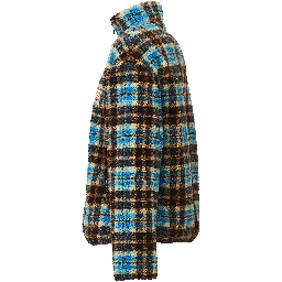 Checked Sherpa Half Zipped Jacket