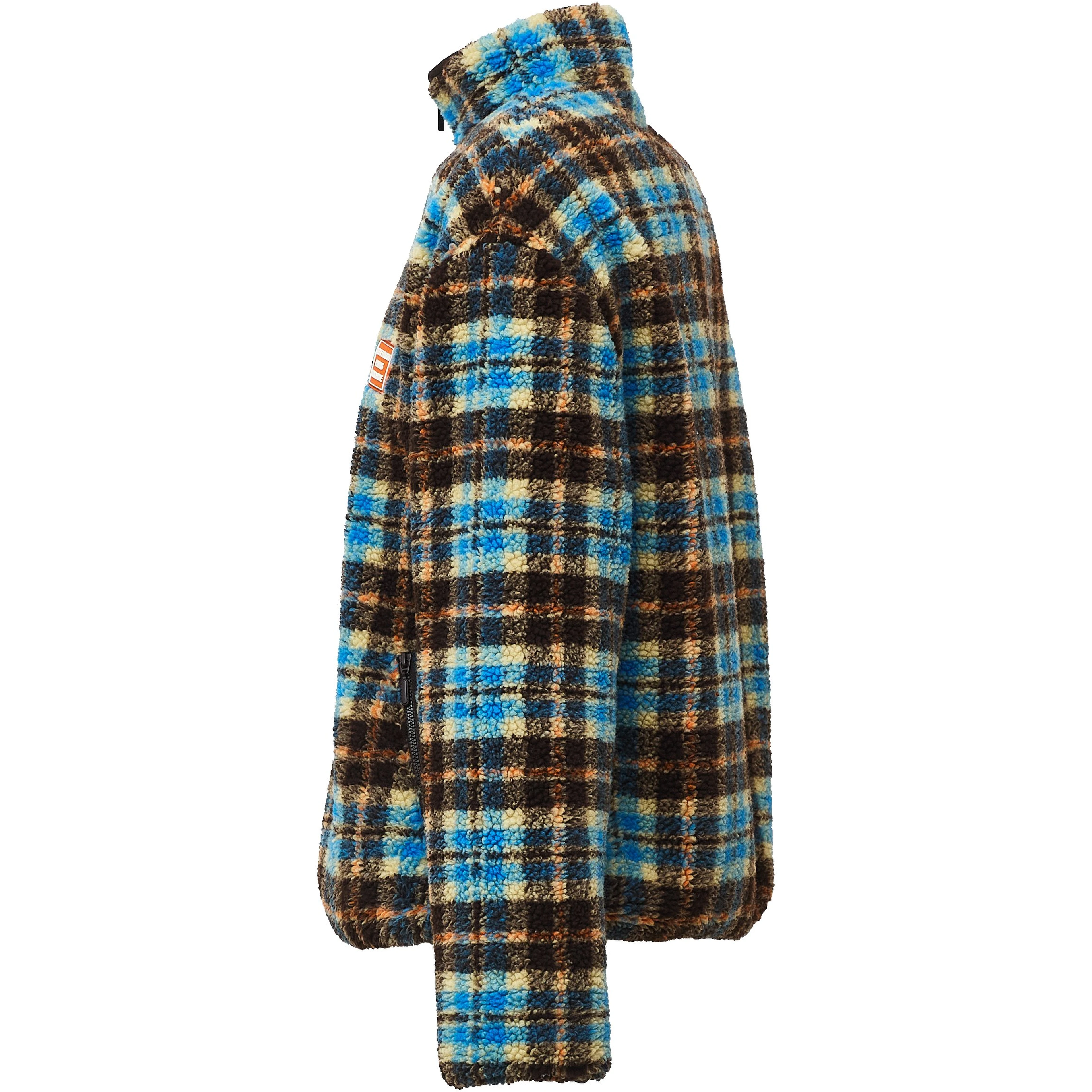 Checked Sherpa Half Zipped Jacket