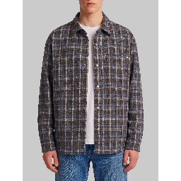 Quilted plaid flannel overshirt