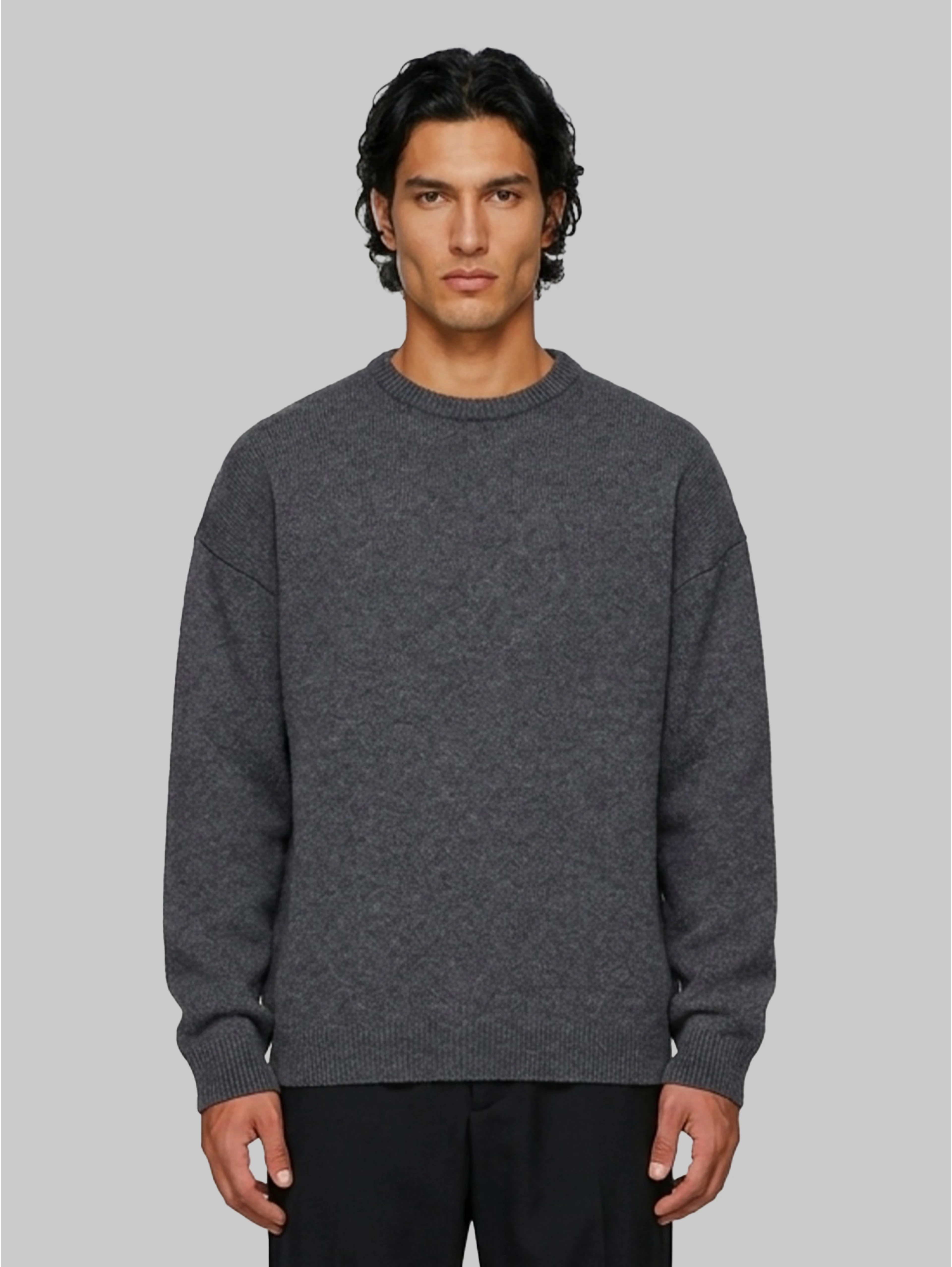 Anthracite crew-neck sweater