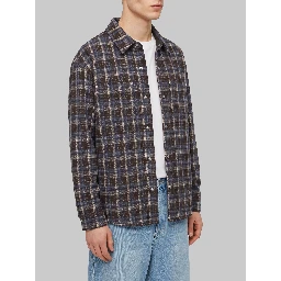 Quilted plaid flannel overshirt