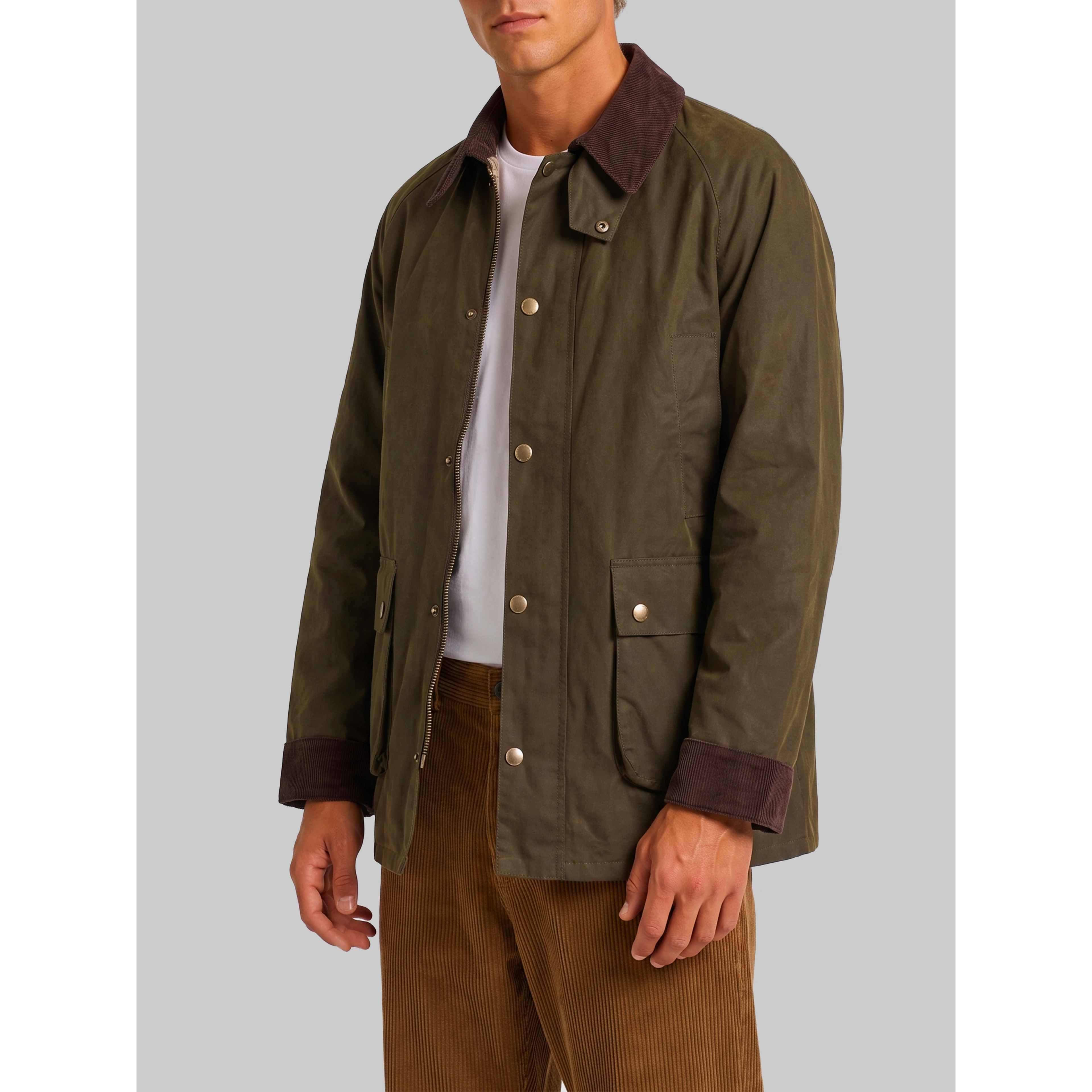 Waxed cotton hunting jacket