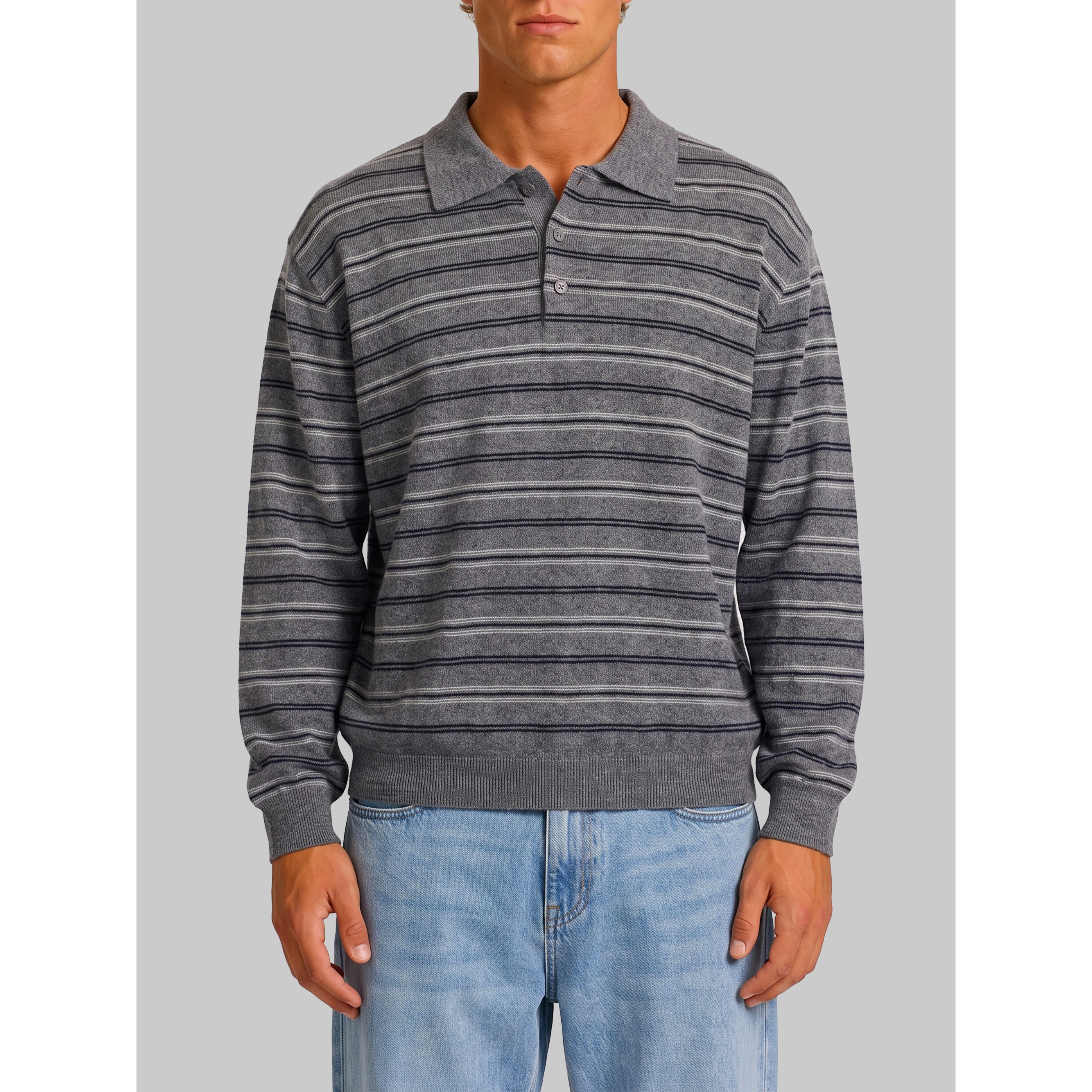 Grey striped sweater