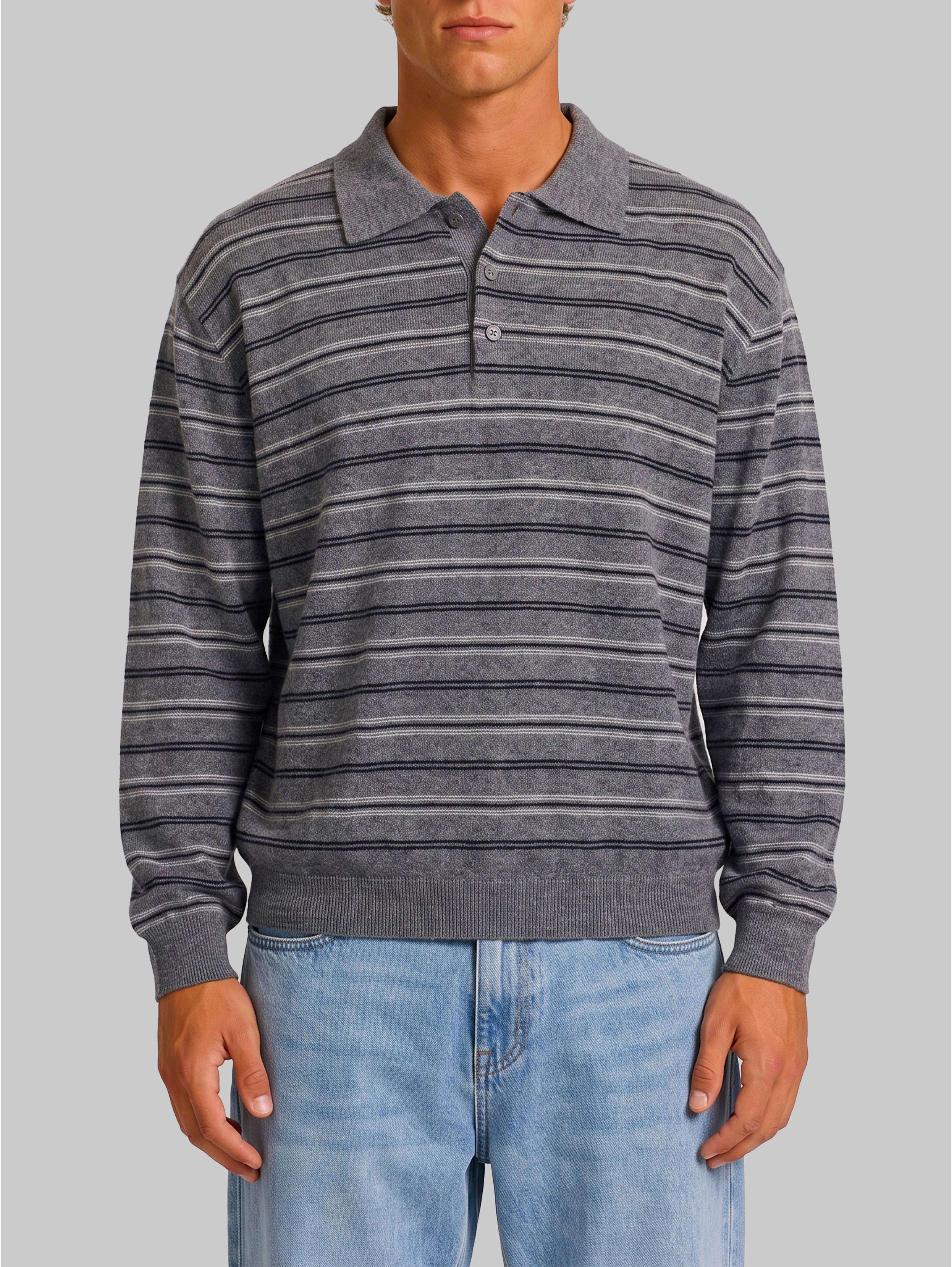 Grey striped sweater