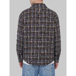 Quilted plaid flannel overshirt