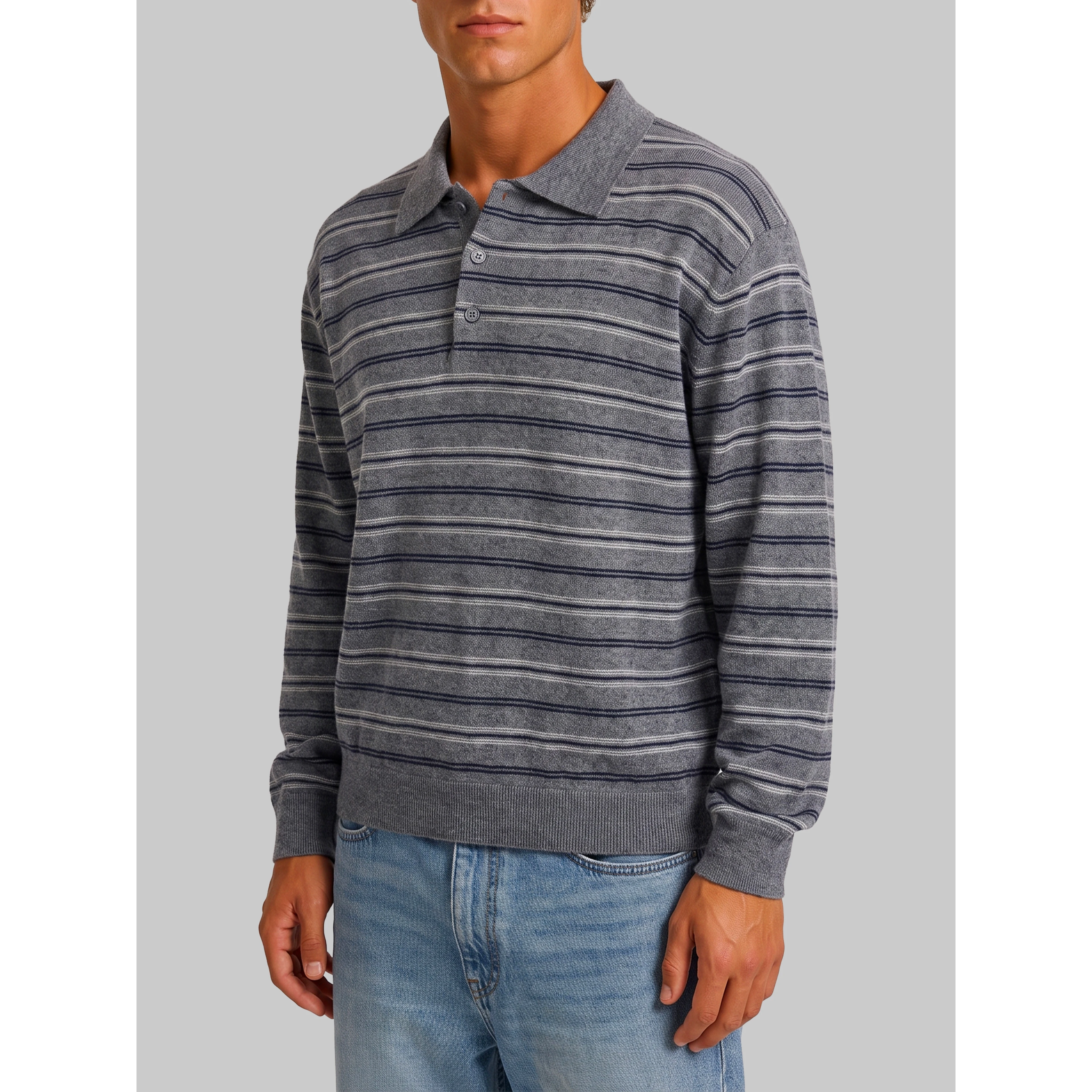 Grey striped sweater
