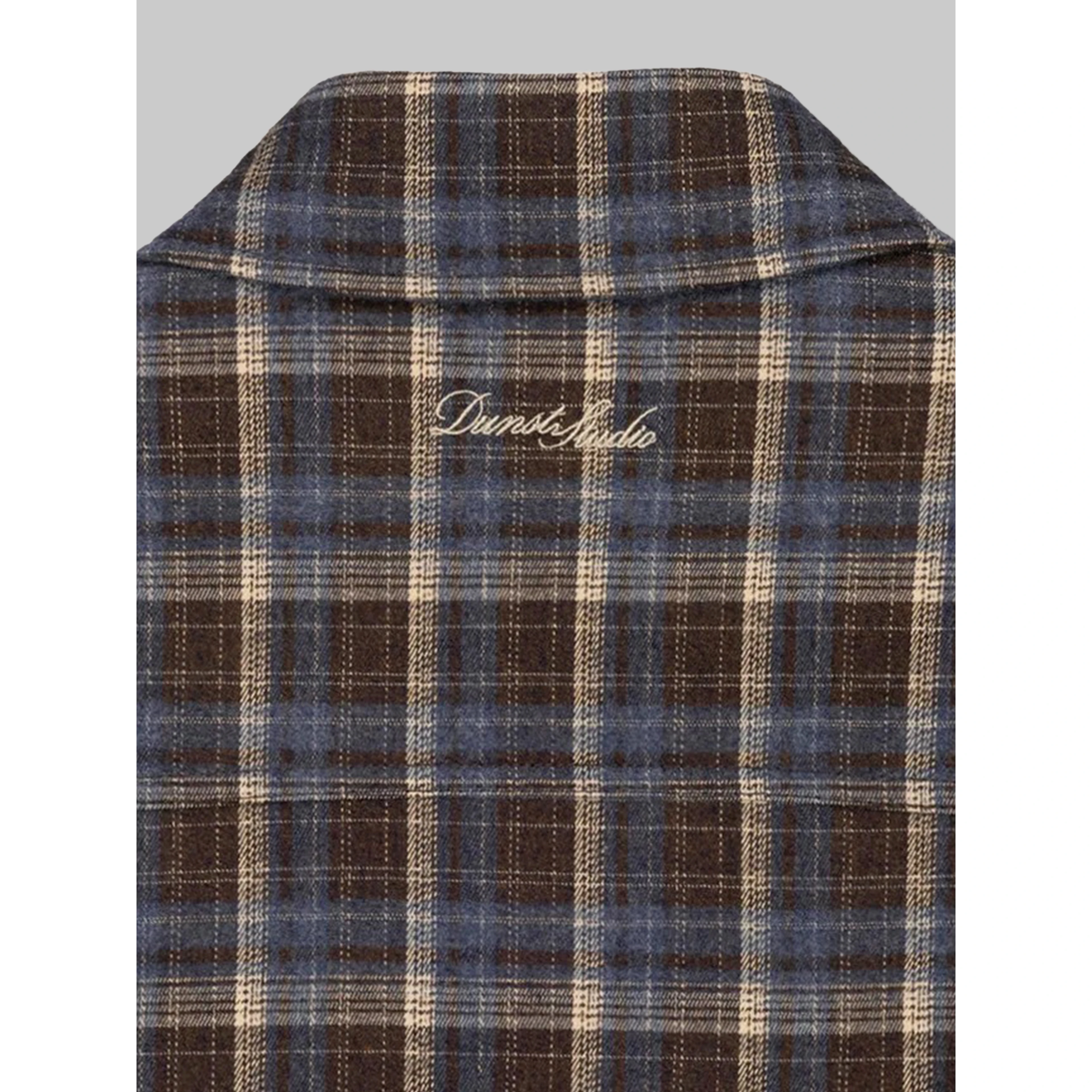 Quilted plaid flannel overshirt