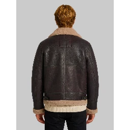 Cordovan shearling aviator bomber