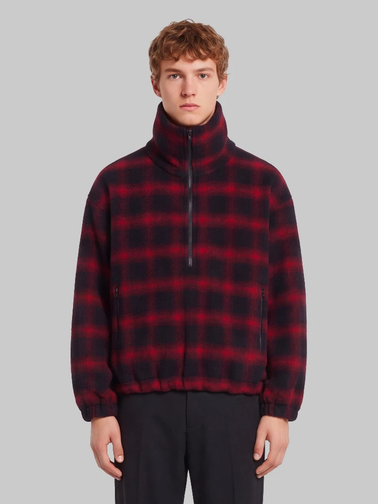 Half-zip high-neck jacket