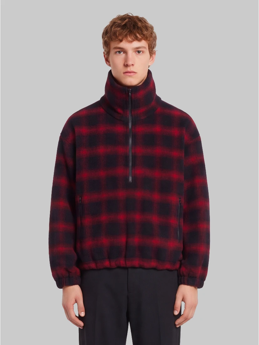 Half-zip high-neck jacket