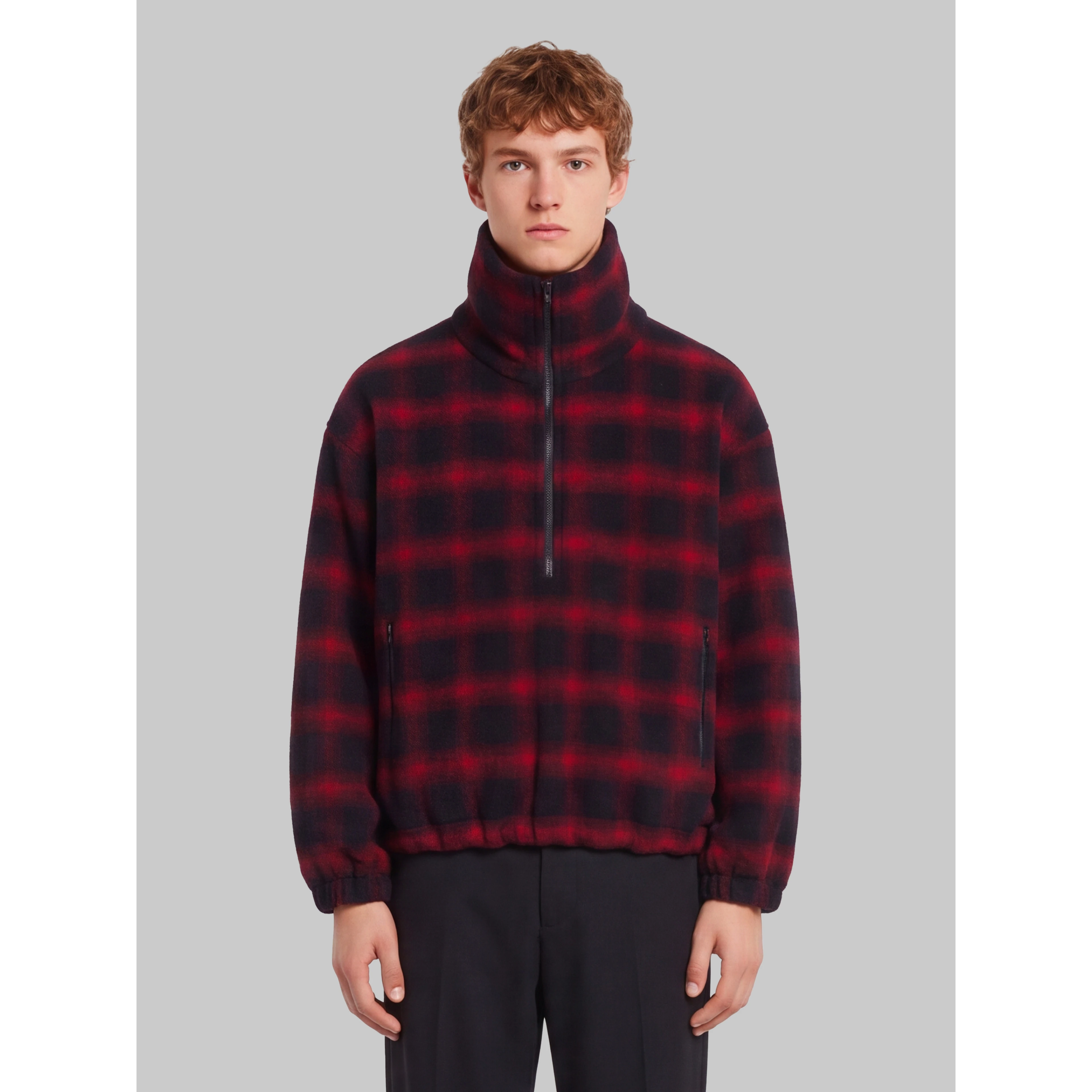 Half-zip high-neck jacket