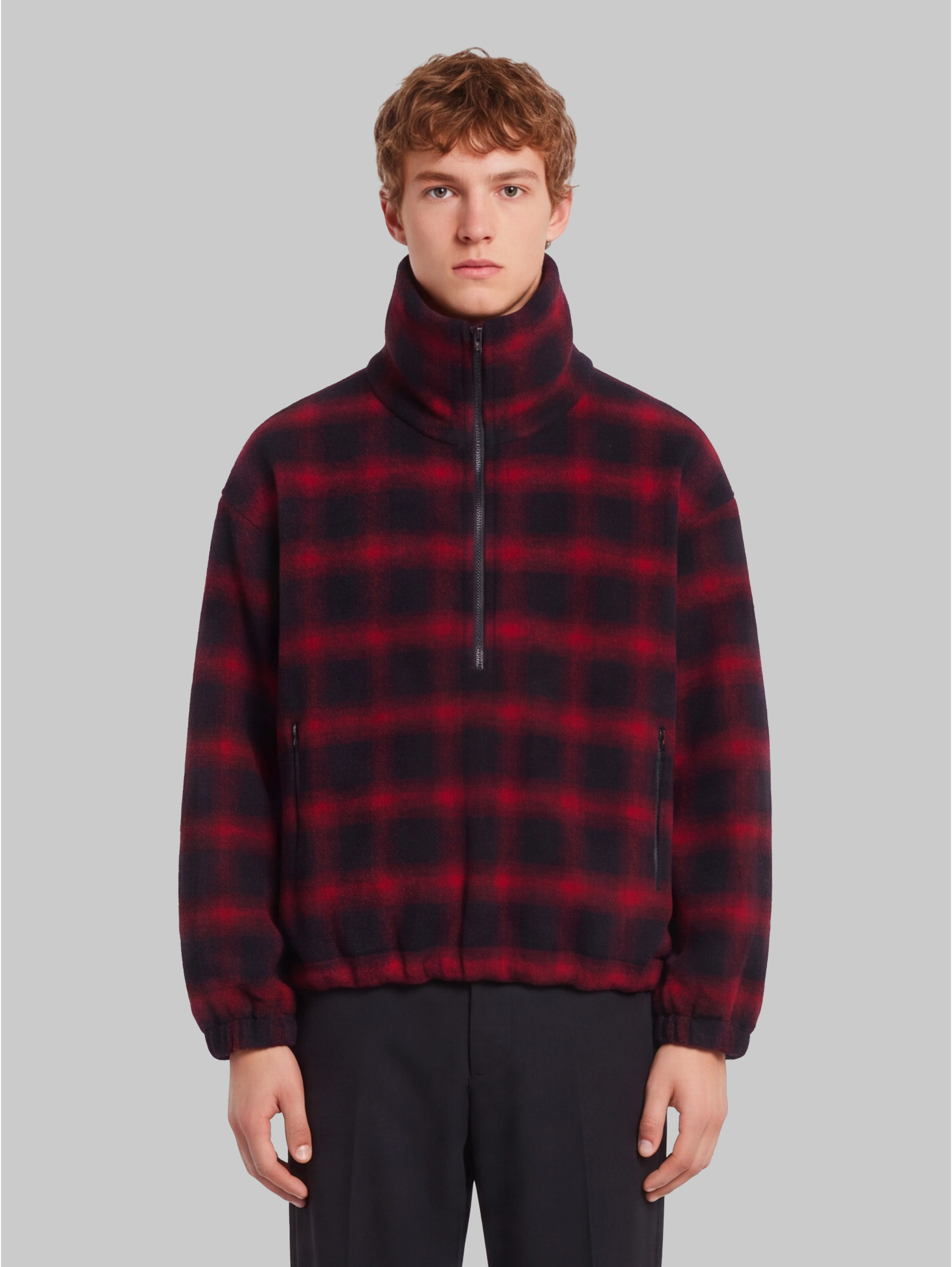 Half-zip high-neck jacket