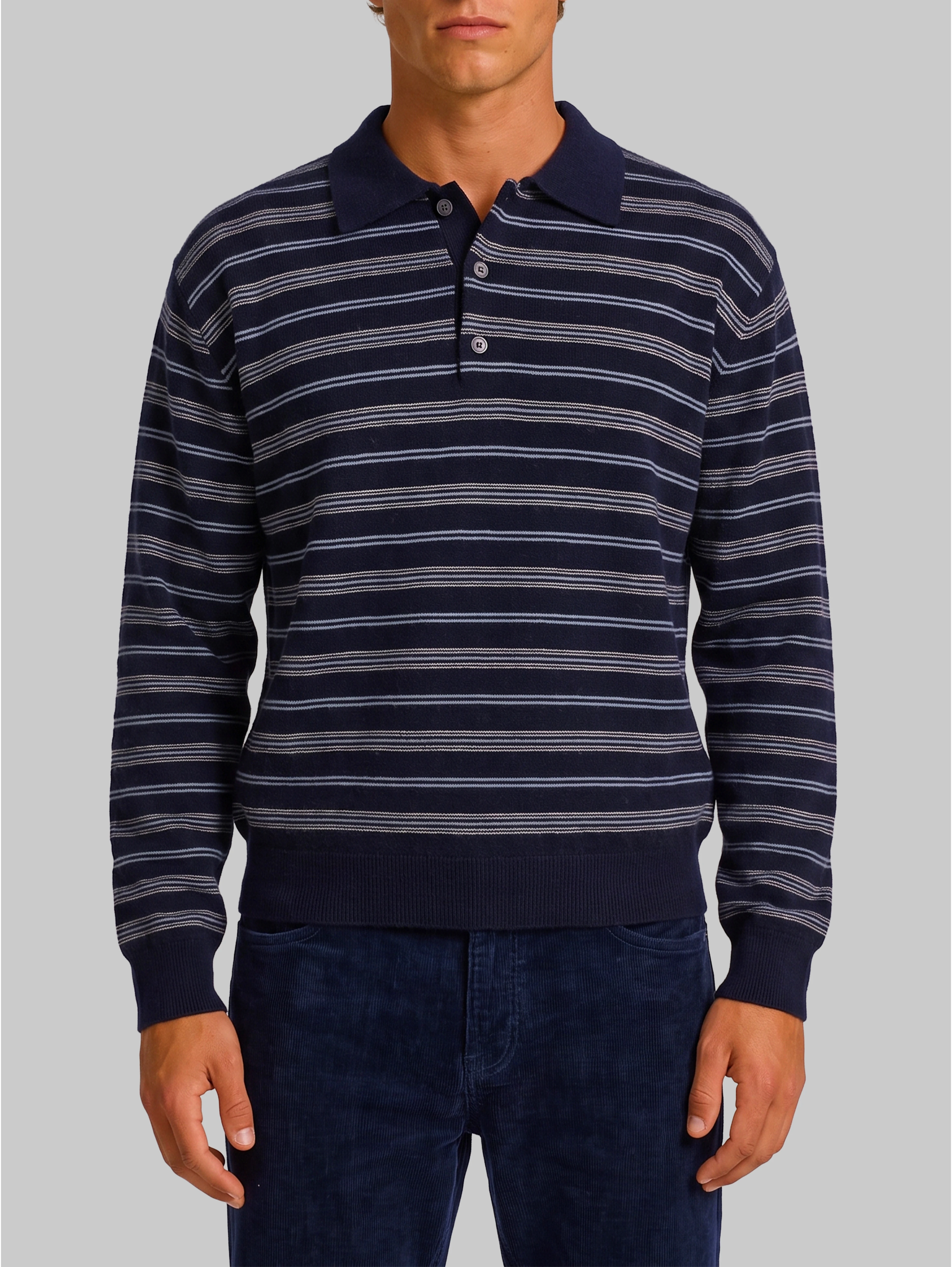 Navy blue striped sweater