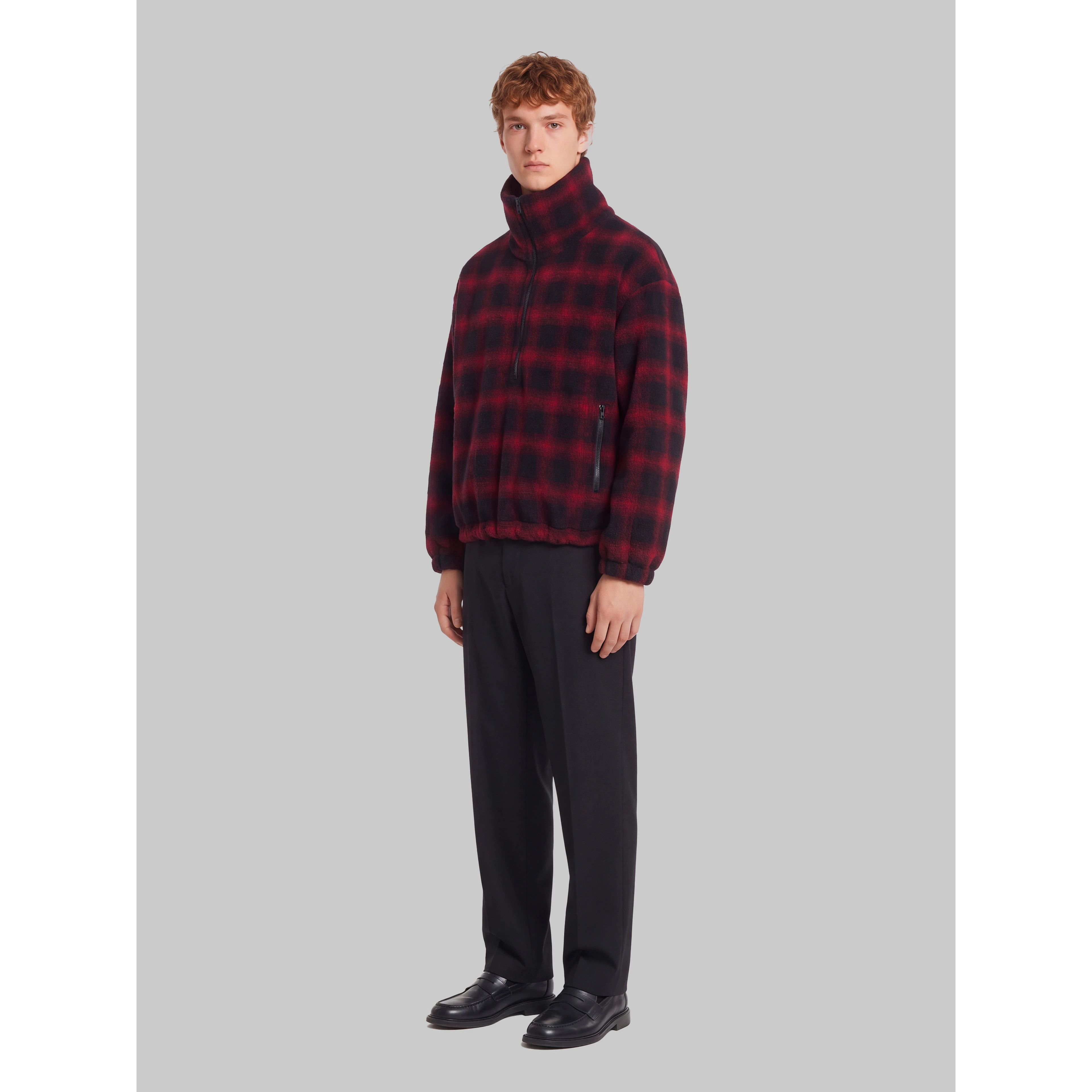 Half-zip high-neck jacket