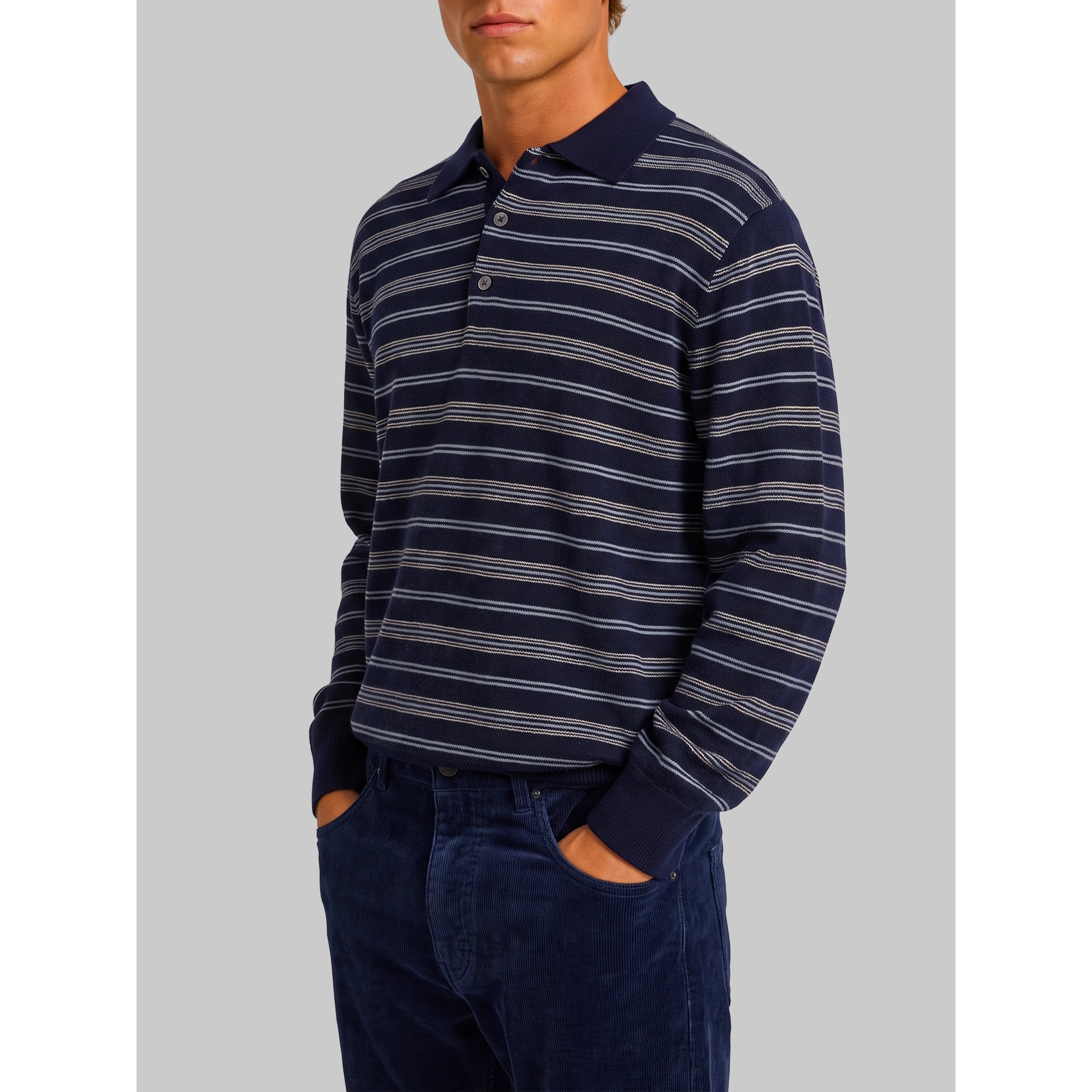 Navy blue striped sweater