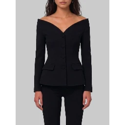 Black wool crepe jacket
