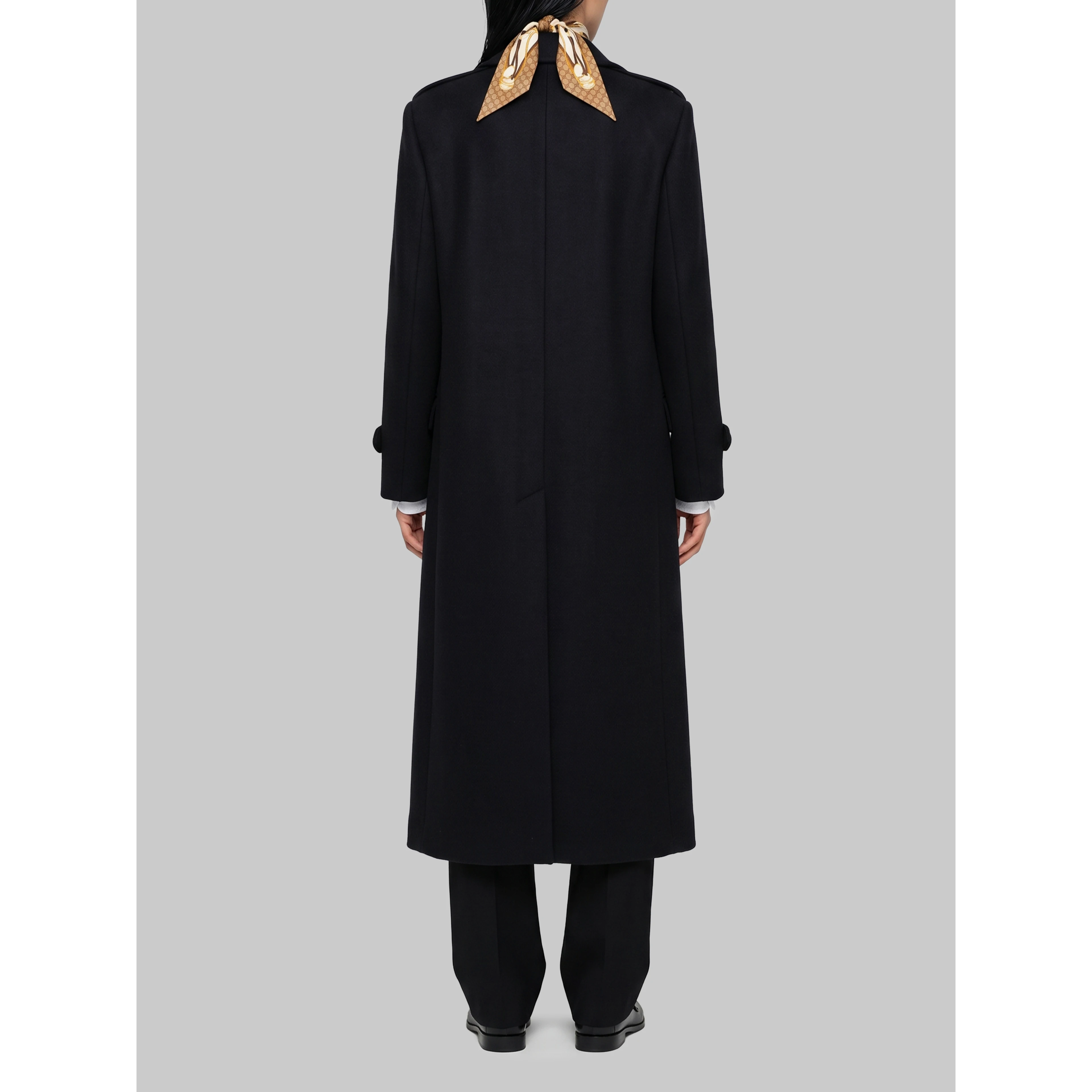 Black double-breasted coat