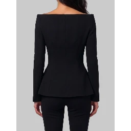 Black wool crepe jacket