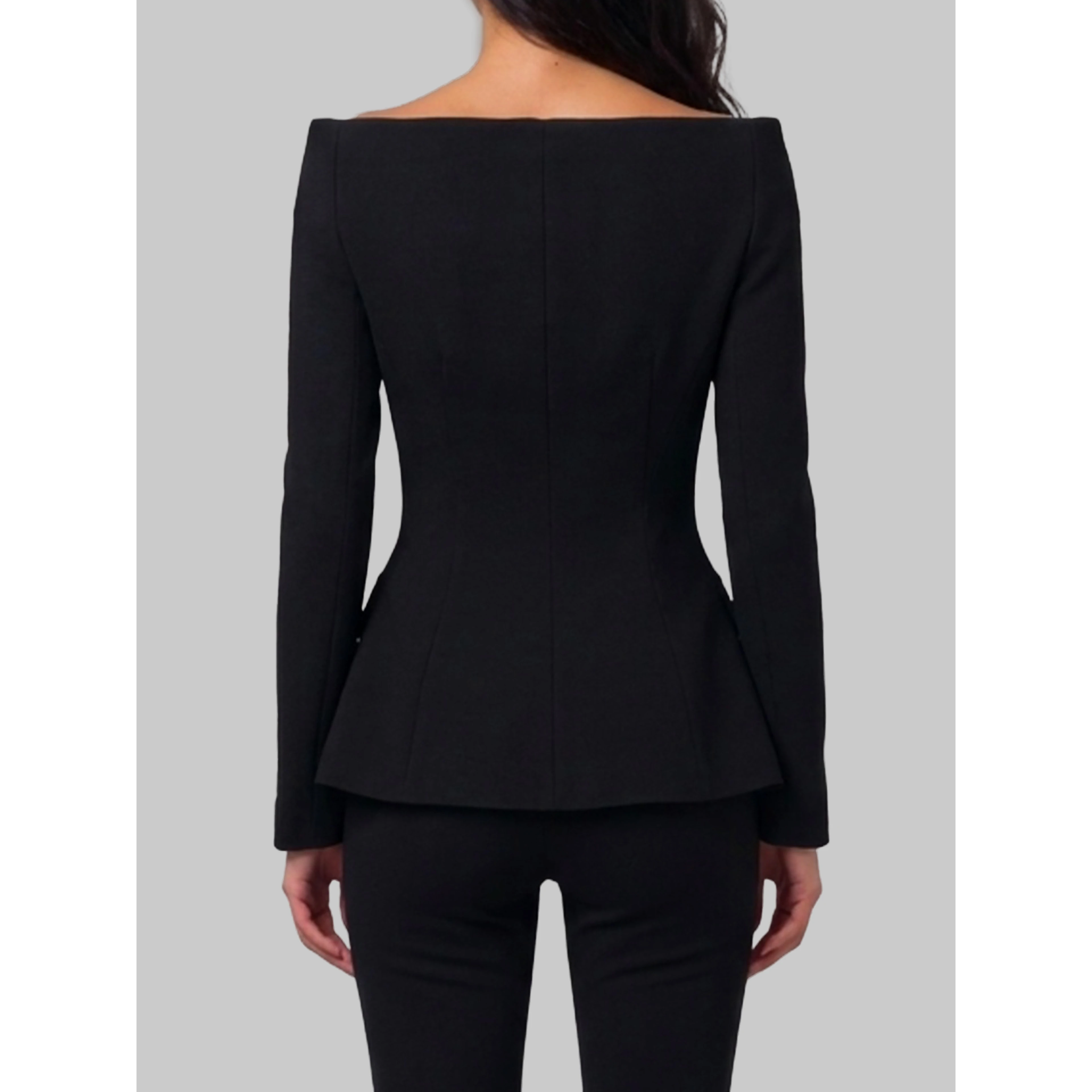 Black wool crepe jacket