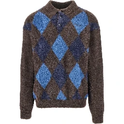 Argyle polo sweater