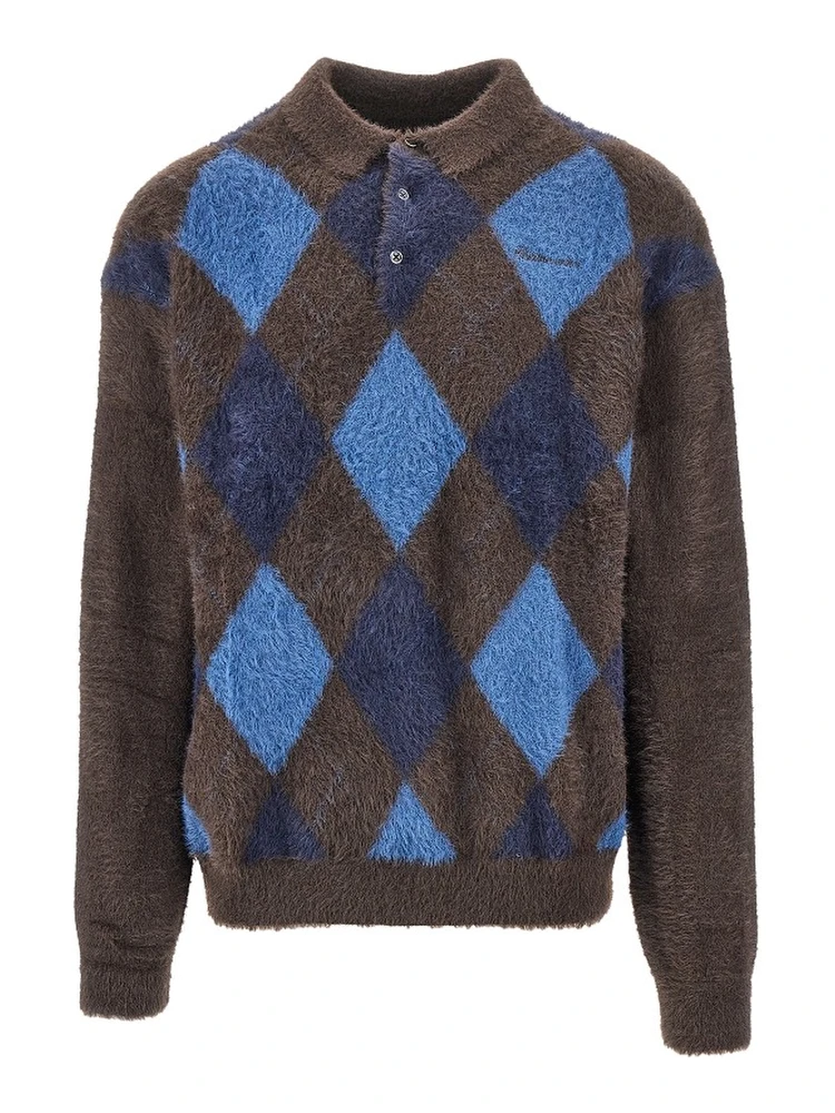 Argyle polo sweater