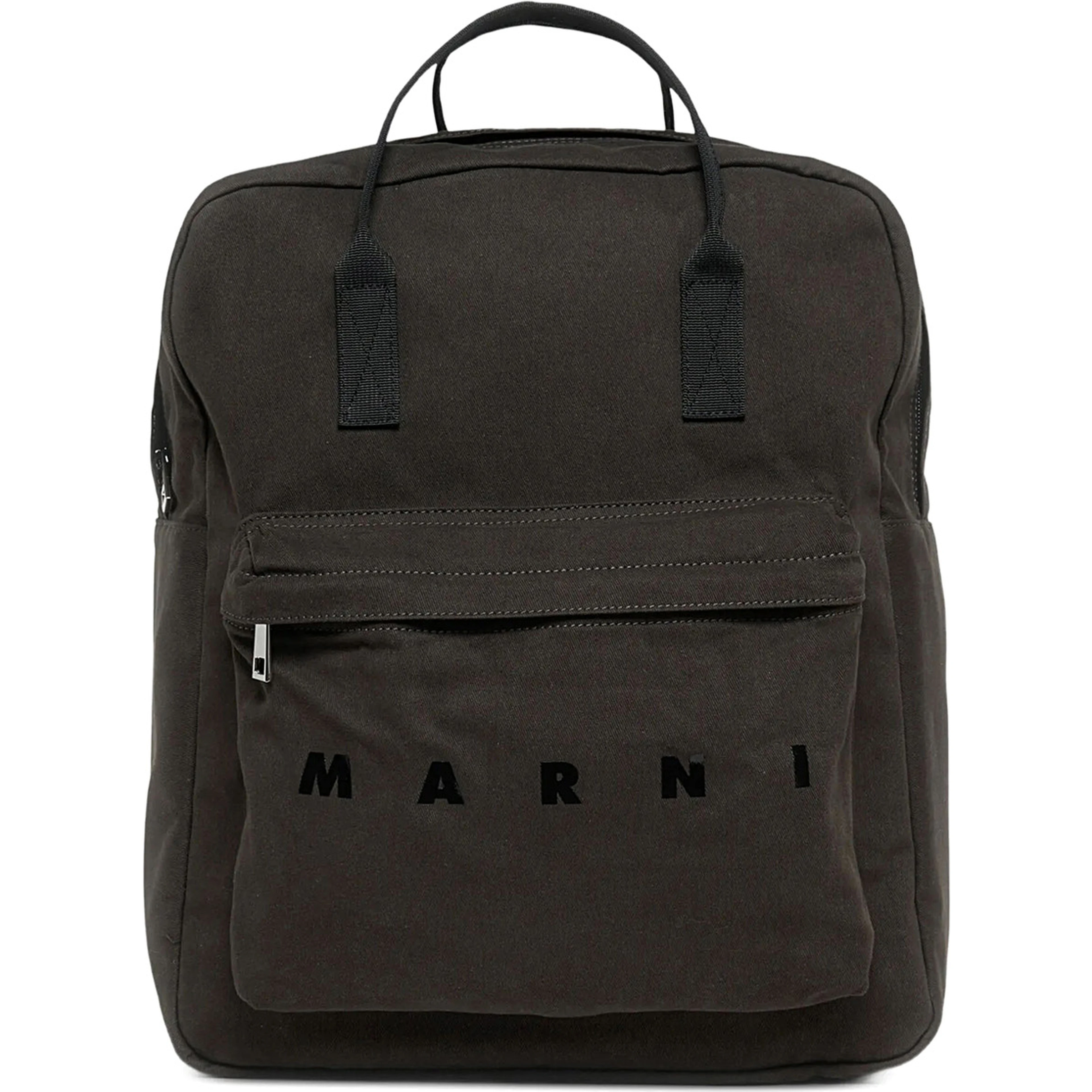 Grey Backpack with Adjustable Straps and Logo Lettering on the Front in Cotton Boy