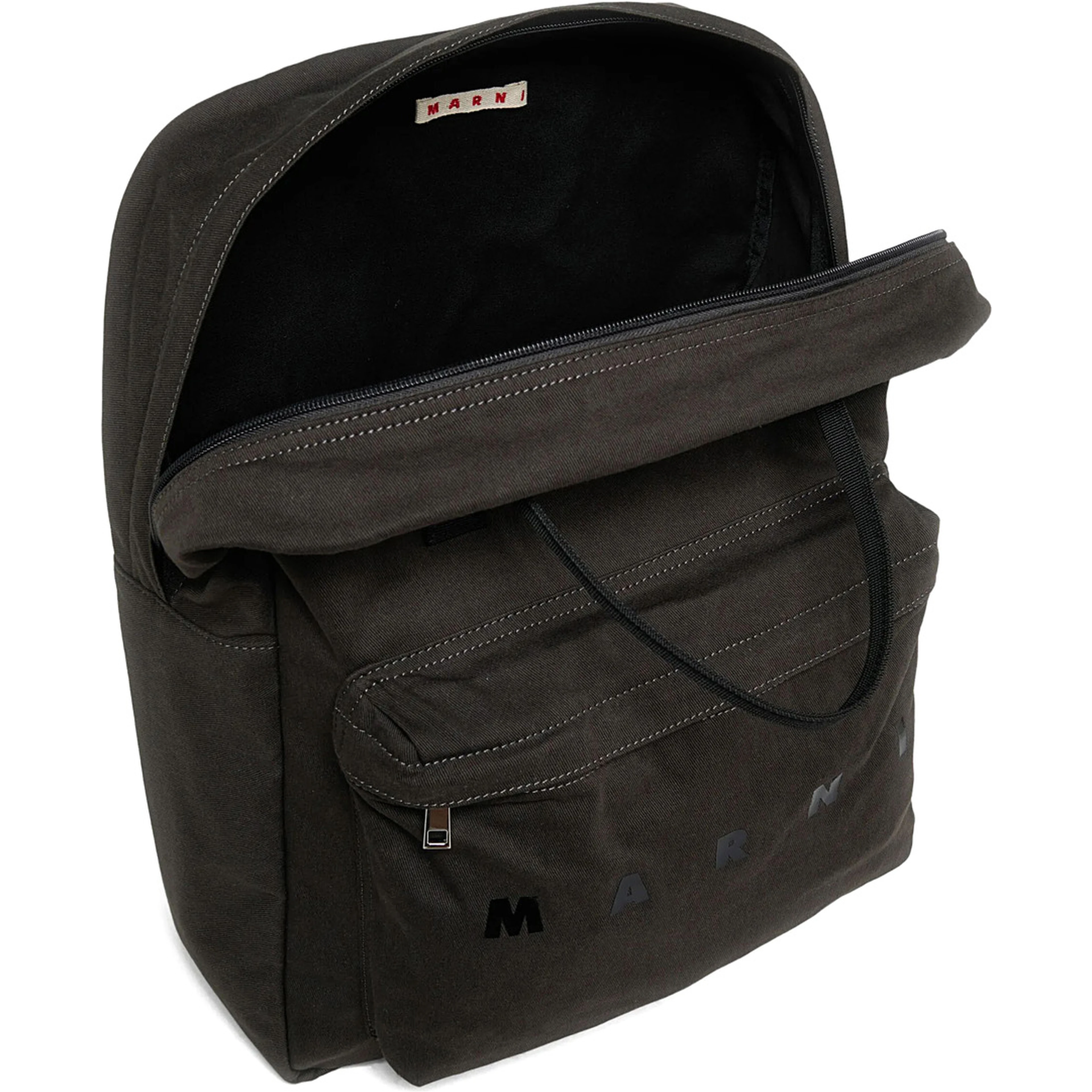 Grey Backpack with Adjustable Straps and Logo Lettering on the Front in Cotton Boy