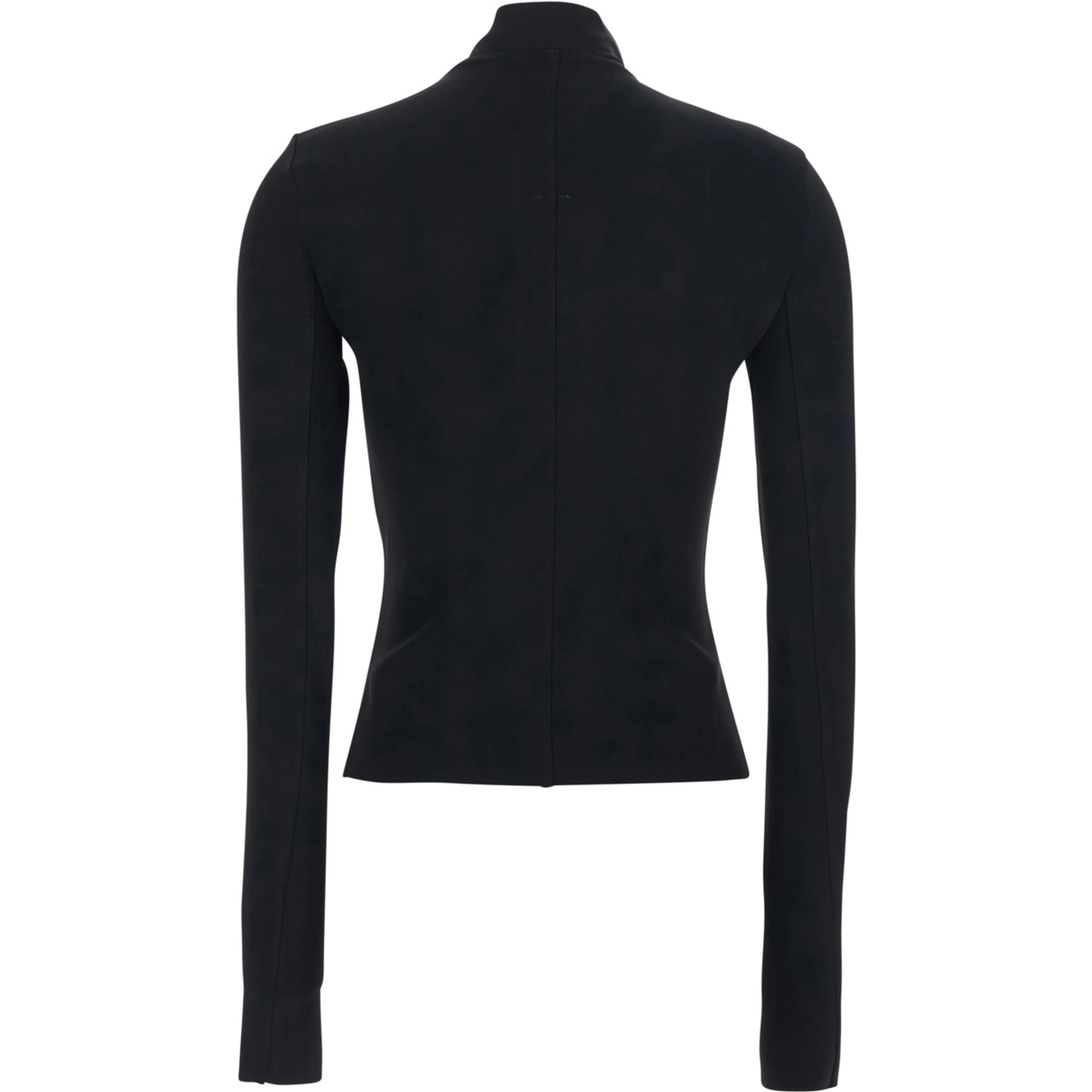 Gary Jacket with High Collar and Asymmetrical Zip Closure in Black Viscose Blend for Women