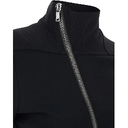 Gary Jacket with High Collar and Asymmetrical Zip Closure in Black Viscose Blend for Women