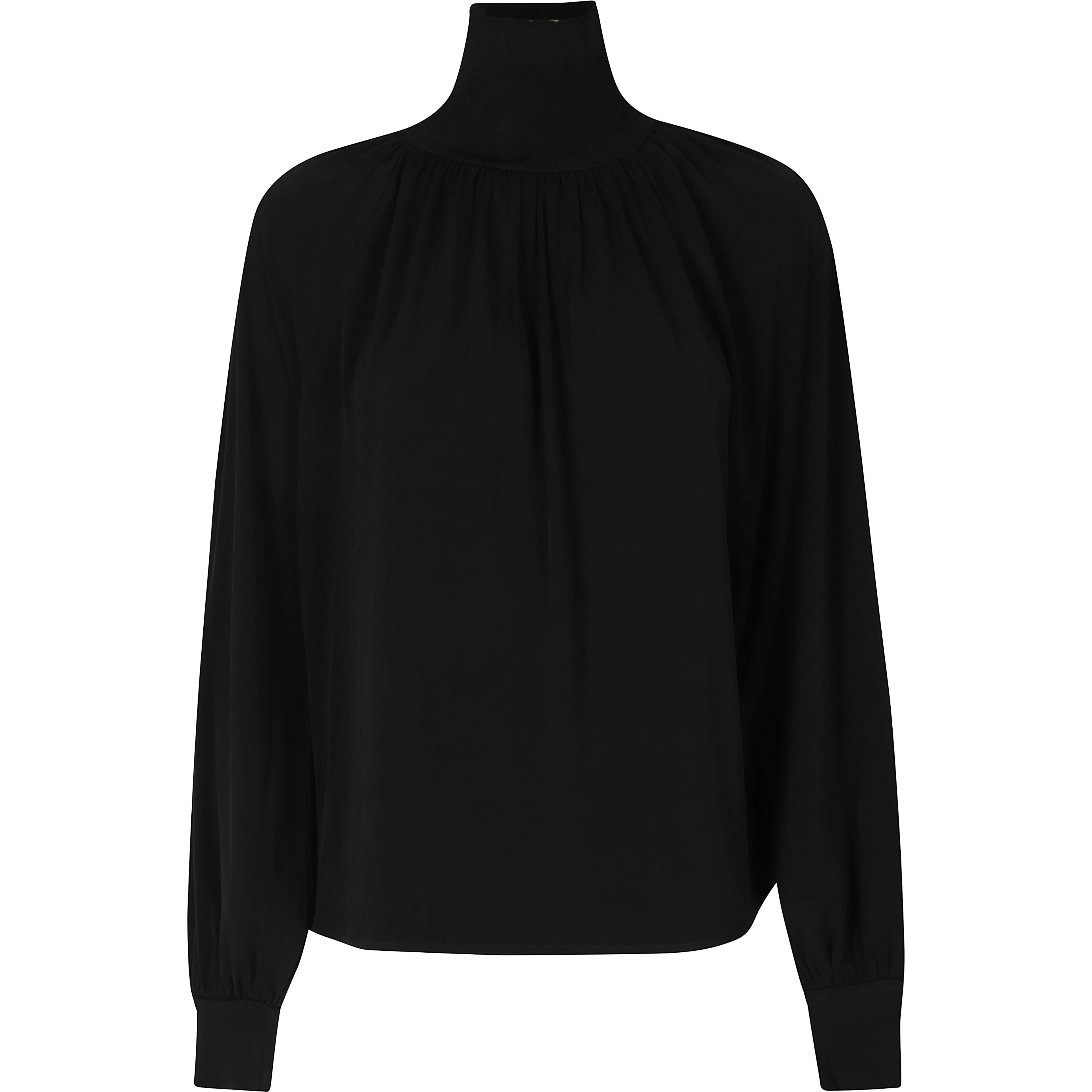 RIB TRIM LS GATHERED TURTLENECK