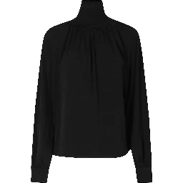 RIB TRIM LS GATHERED TURTLENECK