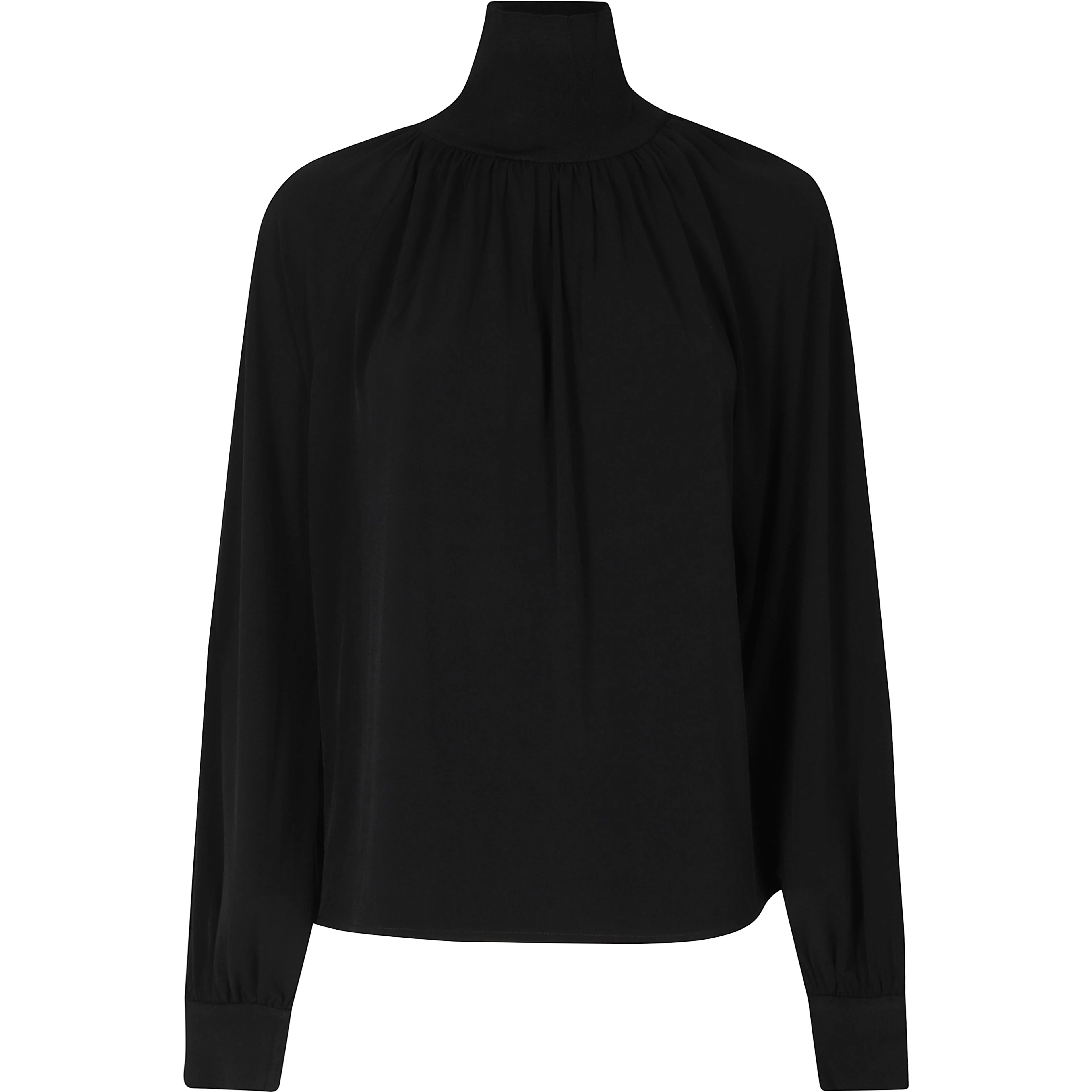 RIB TRIM LS GATHERED TURTLENECK