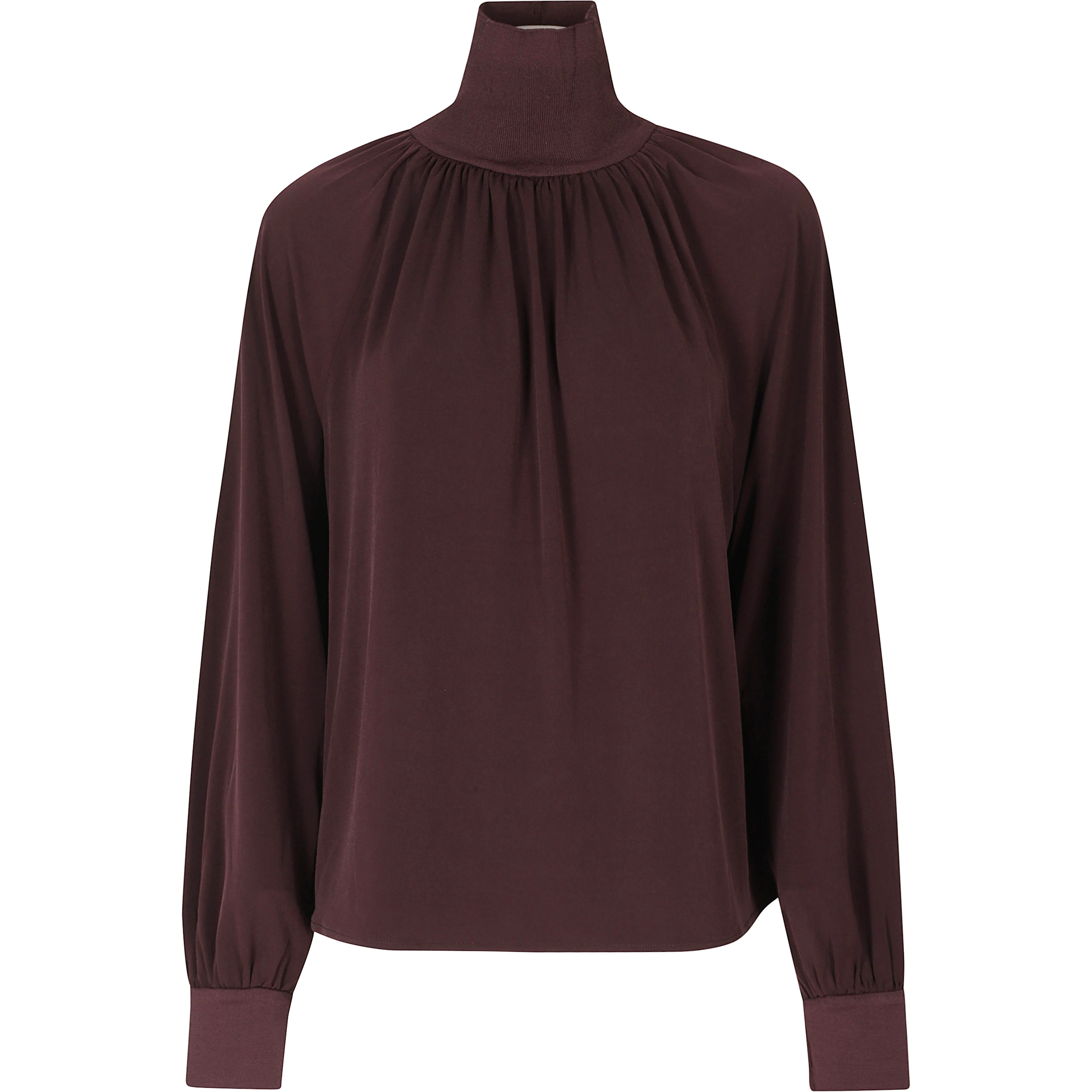 RIB TRIM LS GATHERED TURTLENECK
