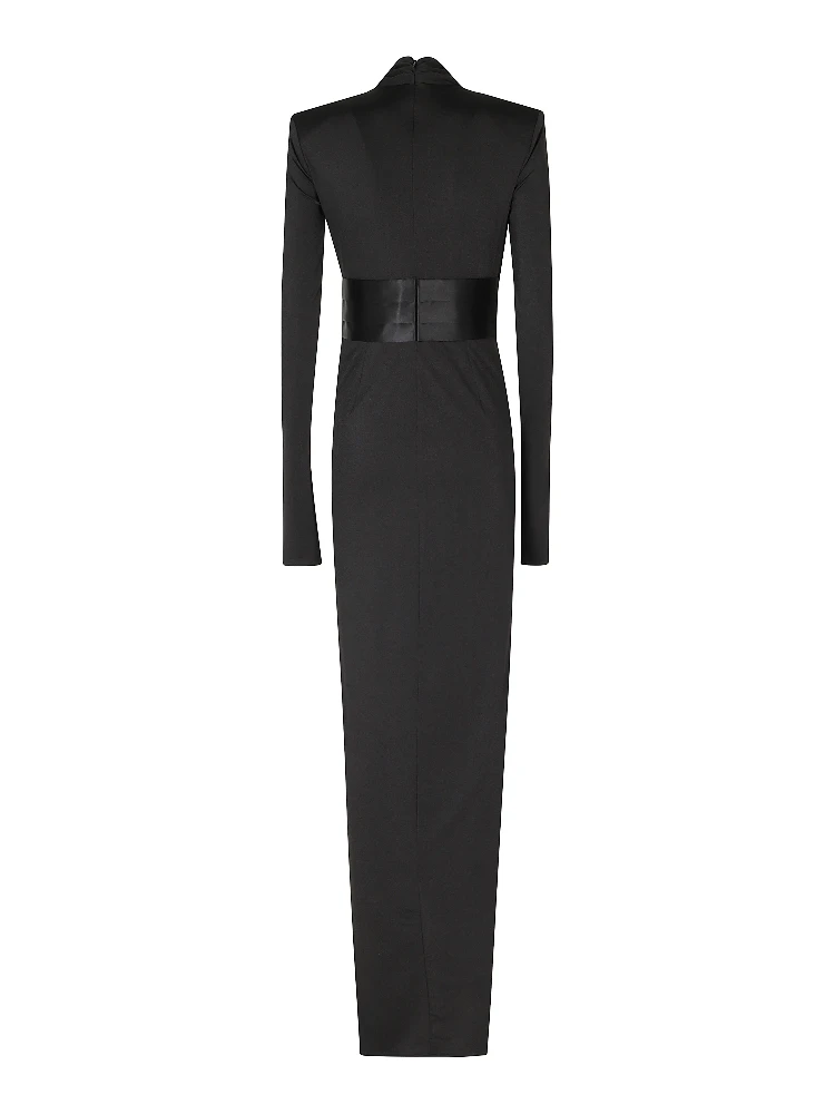 VICTORIA   TUXEDO DETAIL MAXI DRESS alternative