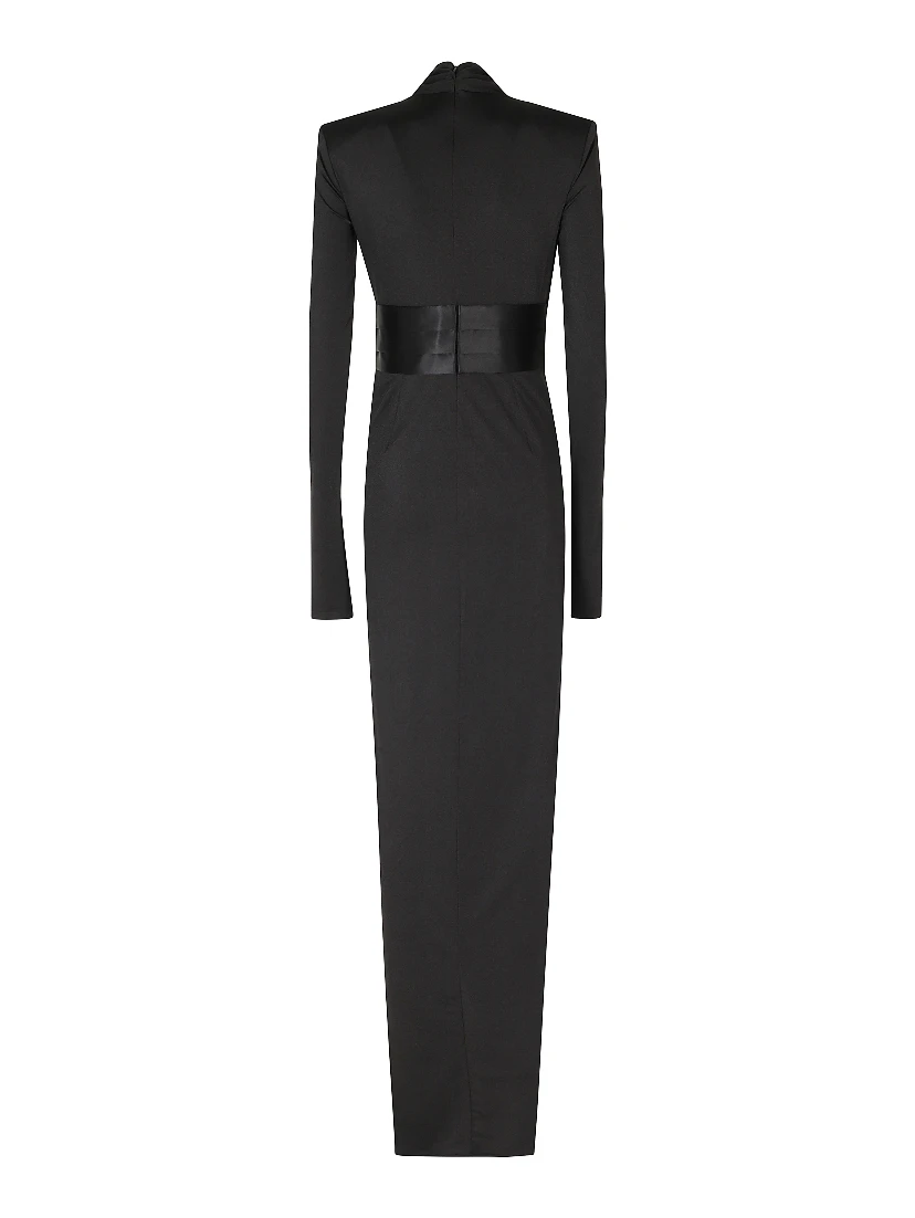 VICTORIA   TUXEDO DETAIL MAXI DRESS