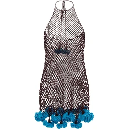 HALTER DRESS FLORAL CROCHET KNIT