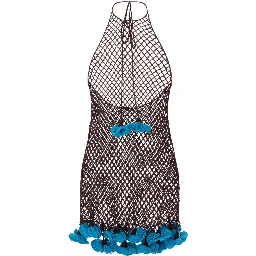 HALTER DRESS FLORAL CROCHET KNIT