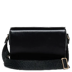 Vivian Black Shoulder bag with Adjustable Strap and Logo Lettering on the Front in Black Patent Leather Girl