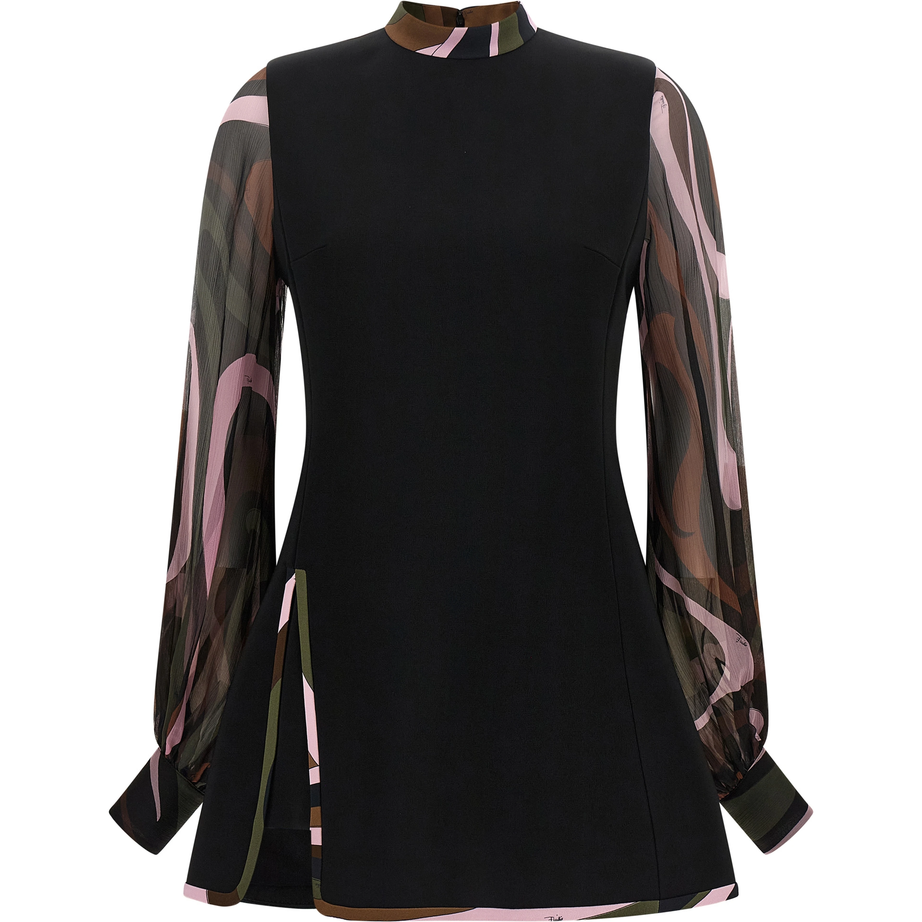 Black Viscose Short Dress
