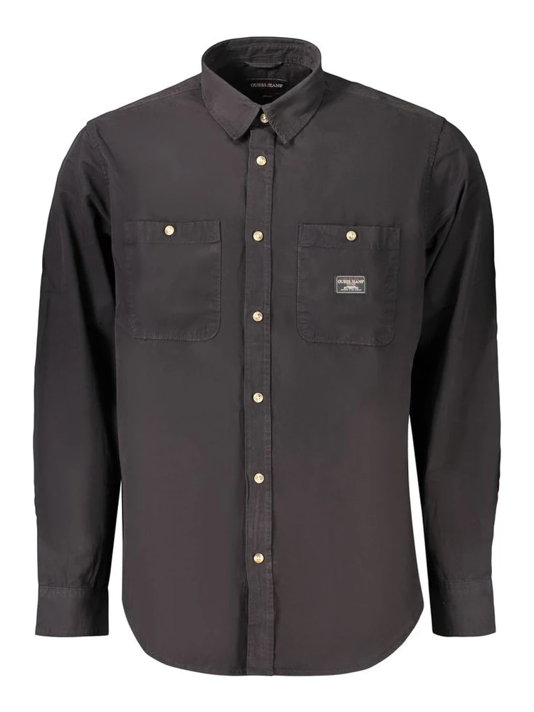 Black Cotton Men's Shirt