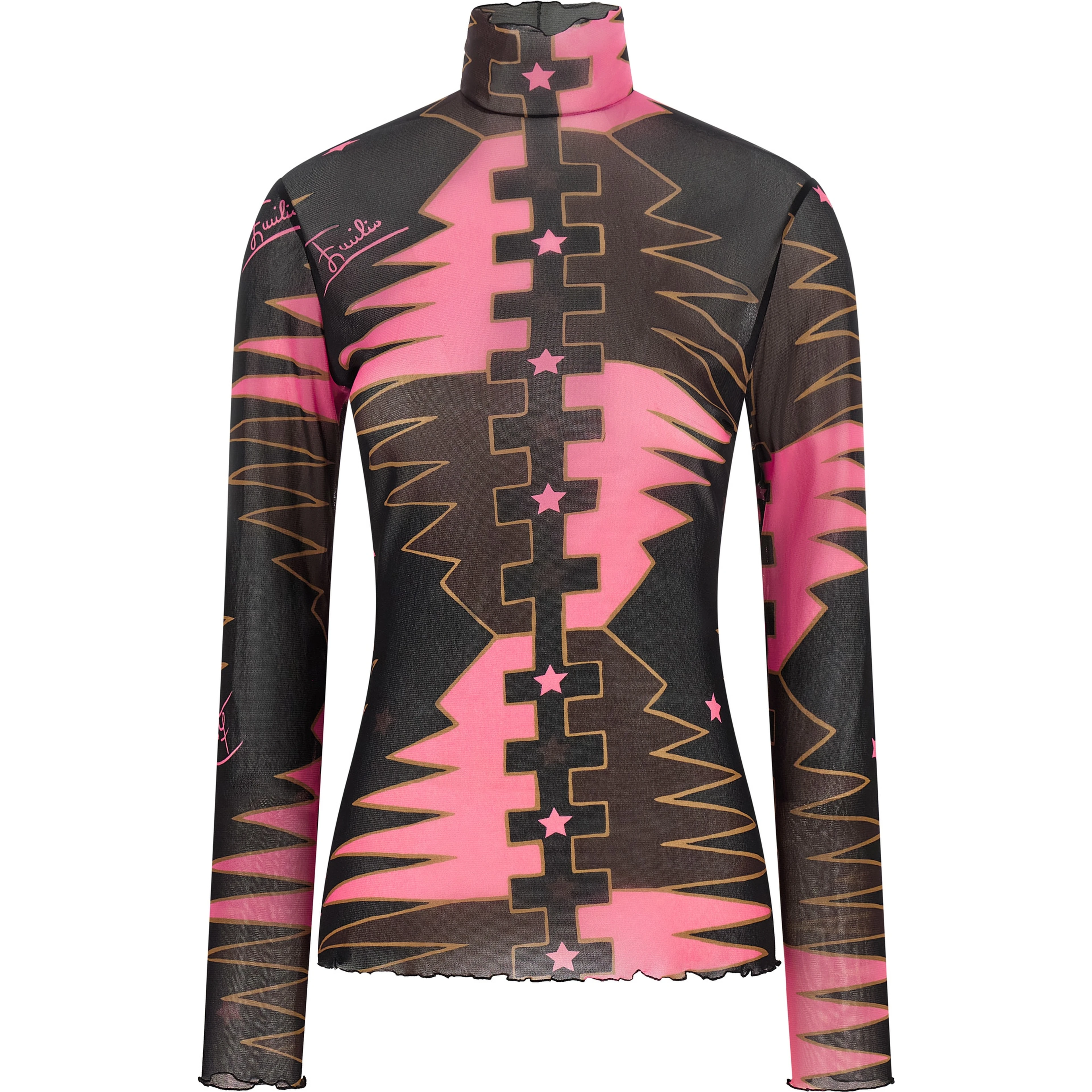 Multicolor Polyamide Long Sleeve T-Shirt