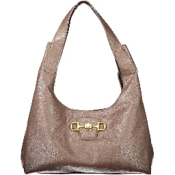 Brown Polyurethane Women's Bag